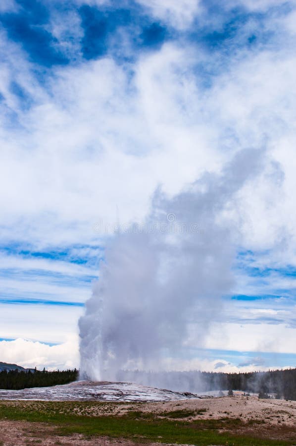 Old faithful erupting in Yellowstone National Park royalty free stock images Old faithful erupting in Yellowstone National Park royalty free stock images