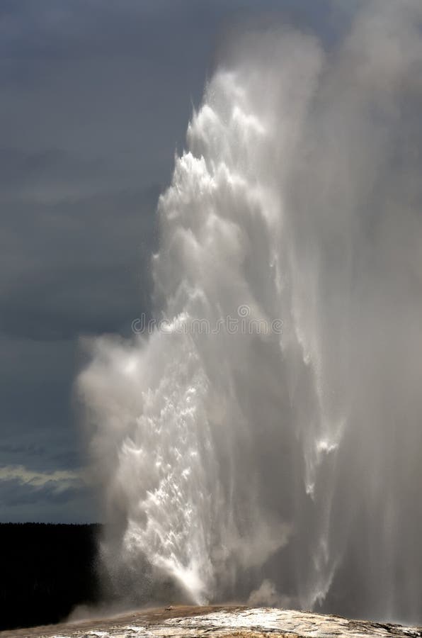 Old Faithful geyser in Yellowstone