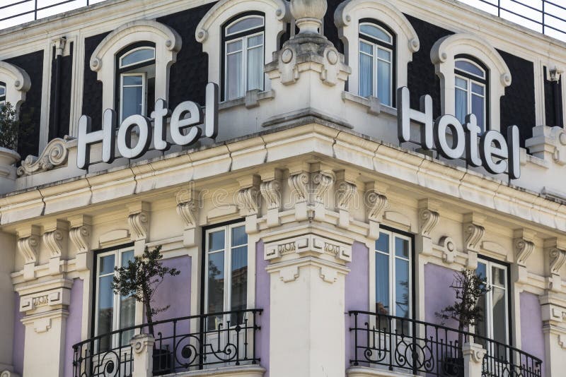 Old fancy hotel in central Lisbon, Portugal
