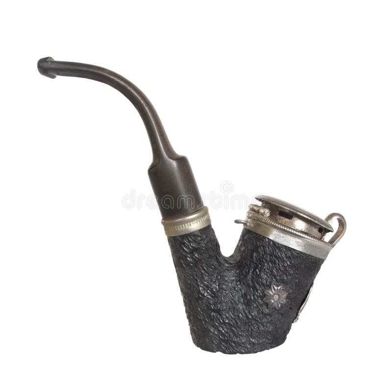 Old Fancy Smoking Pipe Isolated. Stock Photo Image of puff, vintage
