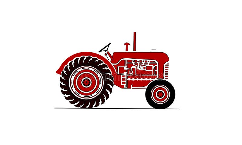 Red Agricultural Tractor and Wagon Illustration 11630243 PNG