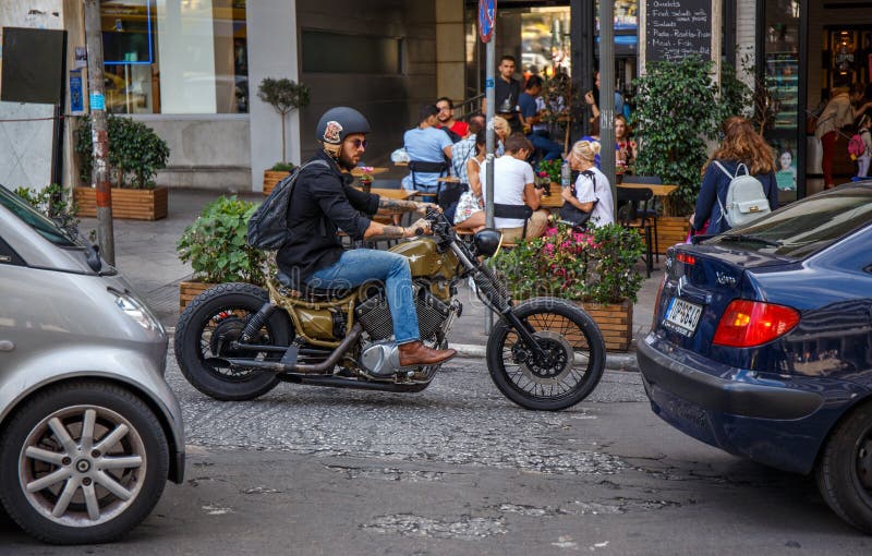 Old fashion biker.