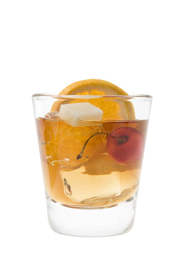 Old Fashion Cocktail On A White Background Stock Photo Image of rocks