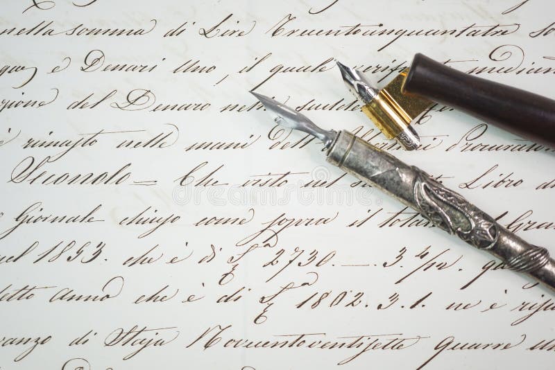 Old Fashion Writing Sample with Different Writing Techniques, Papers