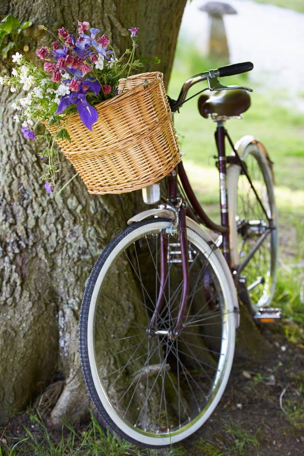 old fashioned bicycle with basket
