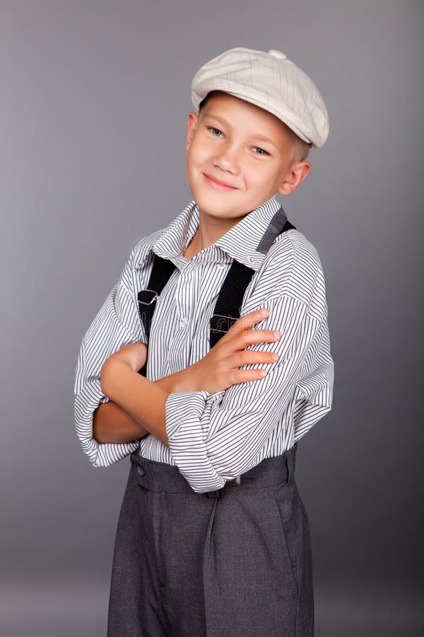 Old Fashioned Boy Looking To the Camera Stock Photo - Image of bygone ...