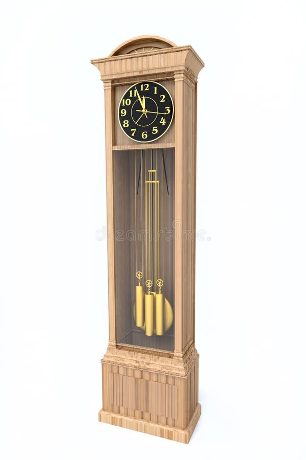 OLdFashioned Wooden Clock stock illustration. Illustration of imagery
