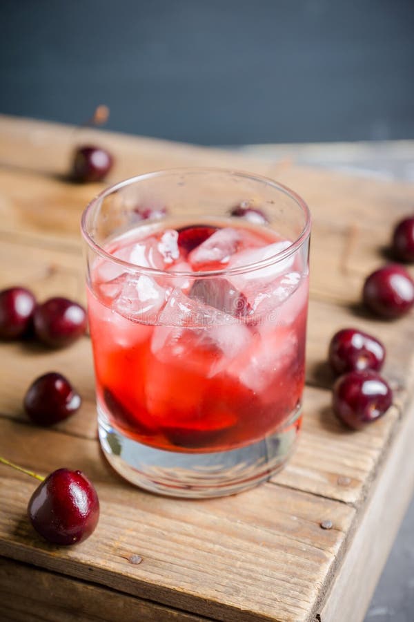 Old Fashioned Cocktail with Cherry Stock Photo Image of american