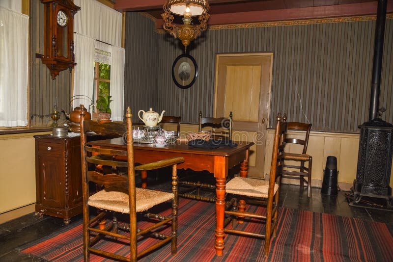 The Old Fashioned Interior of a House from the 1900`s in Enkhuizen, the