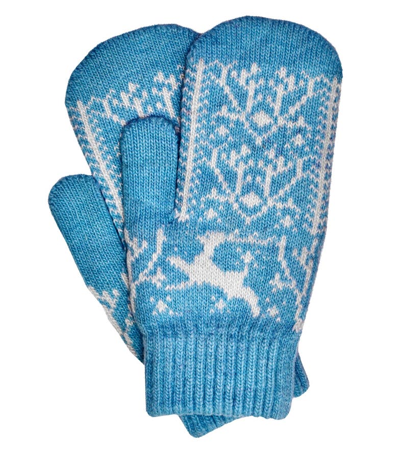 Old-fashioned knitted mittens royalty free stock image