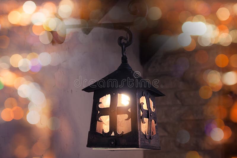 Old fashioned lantern stock photo