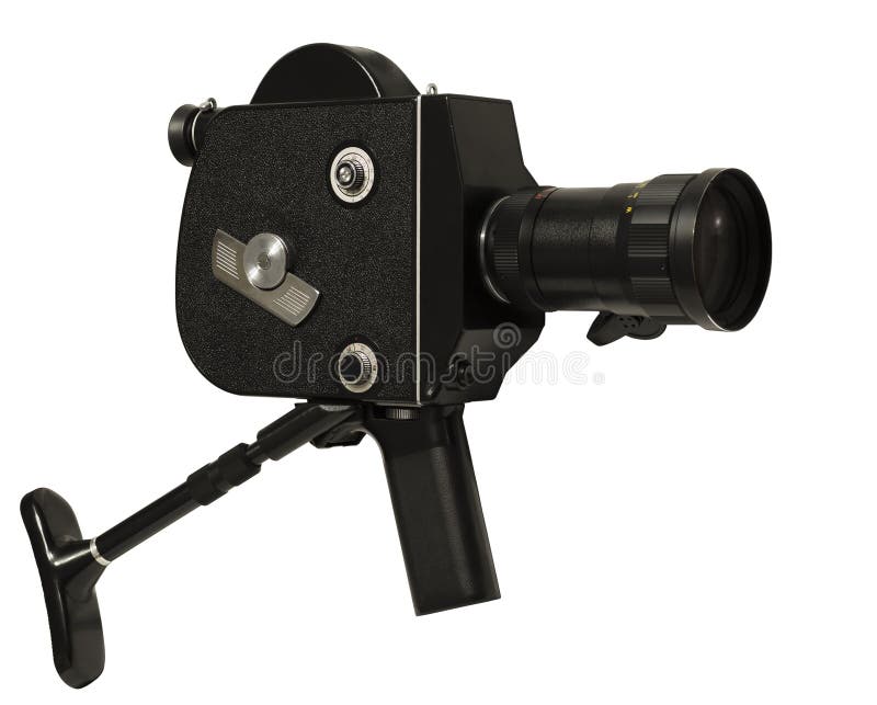 Old fashioned movie camera stock image. Image of movie 31501433