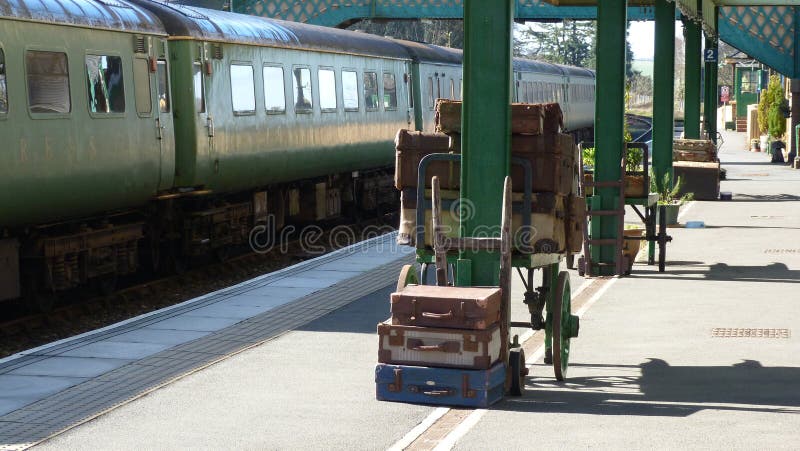 Old Fashioned Railway Station in the UK stock photo