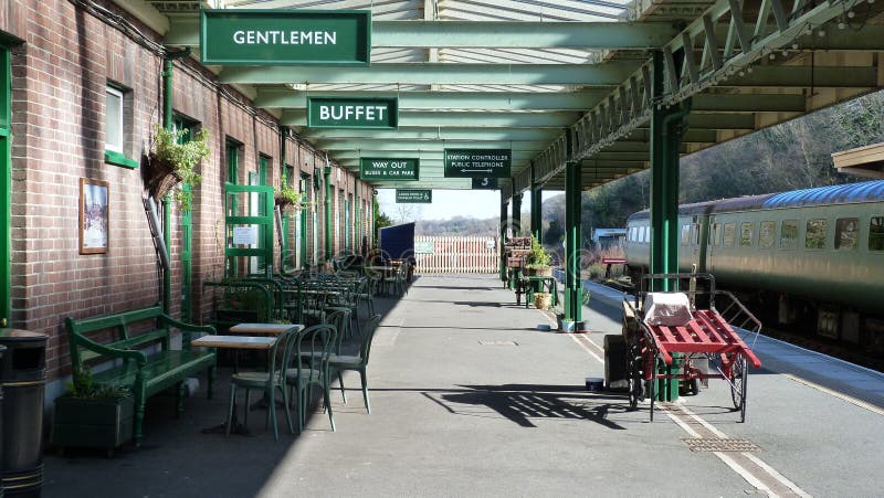 Old Fashioned Railway Station in the UK stock photo