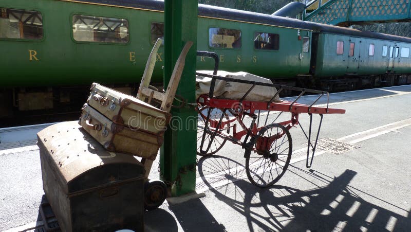 Old Fashioned Railway Station in the UK stock image