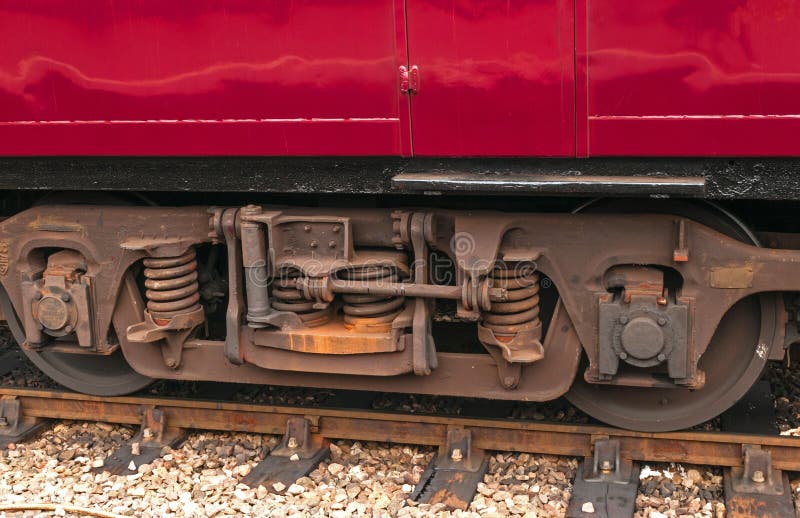 Old Fashioned Railway Train Passenger Carriage Wheels royalty free stock photography