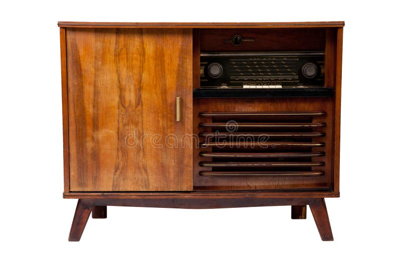 Old-fashioned wooden brown radio box royalty free stock image Old-fashioned wooden brown radio box royalty free stock image