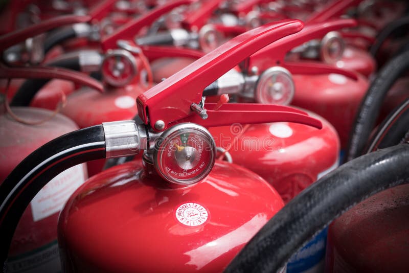 Old fire extinguishers royalty free stock photos