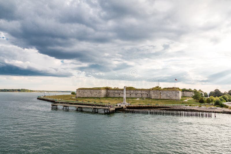 Old Fort Under Stormy Sky
