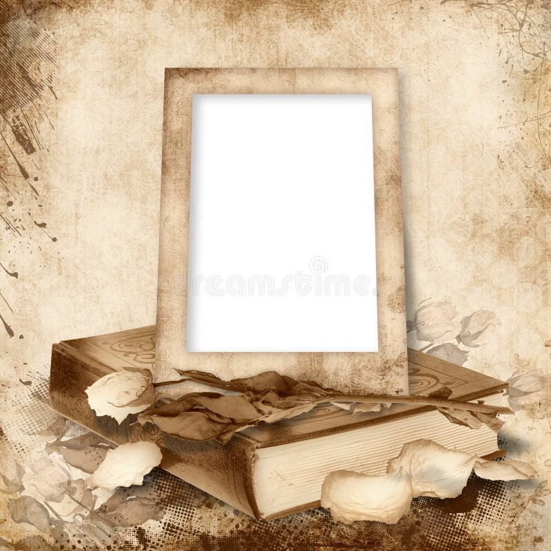 Old frame on vintage background