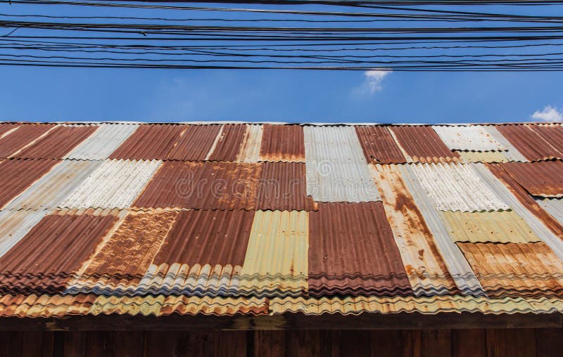 Old galvanized steel roof stock photo. Image of construction 58665176