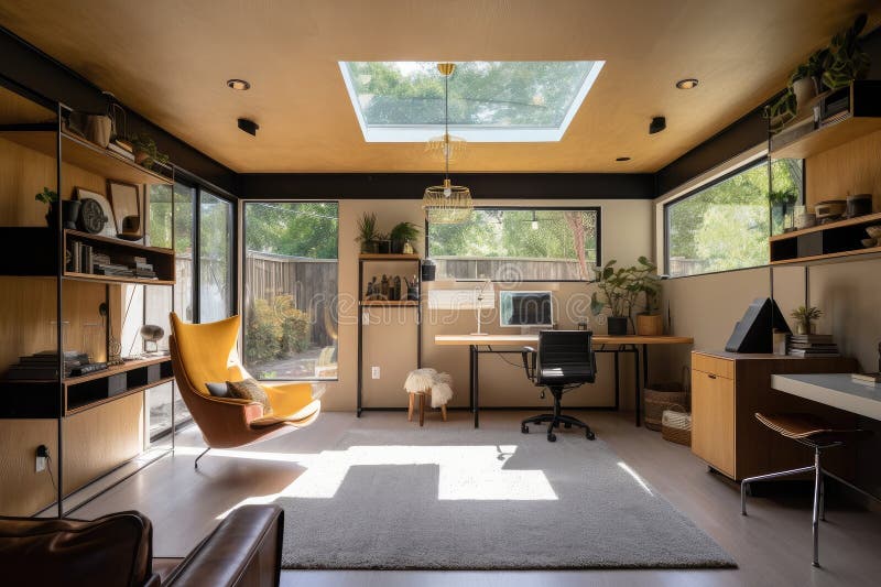 Old Garage, Converted into Stylish and Functional Home Office with