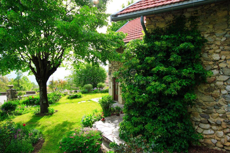 Old garden and house