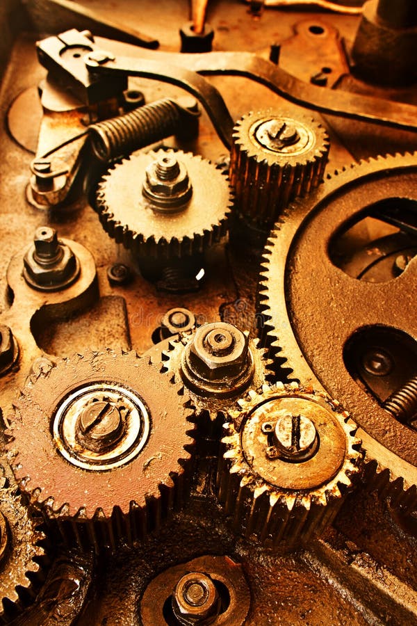 Group of old gears, background image.