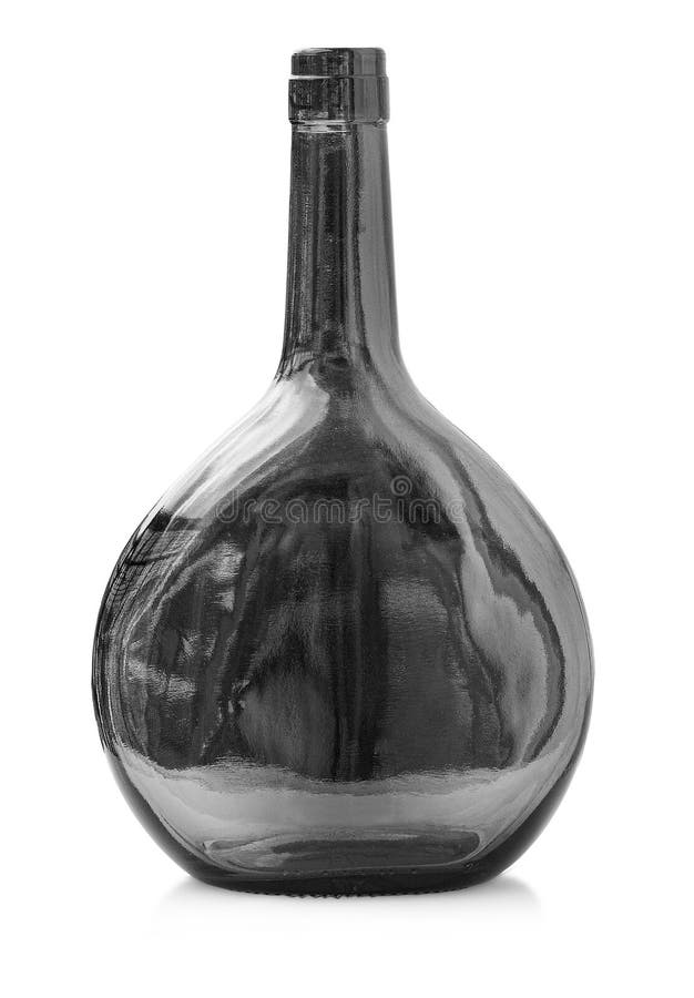 Old Glass Empty Bottle Isolated on White Stock Image Image of liquid
