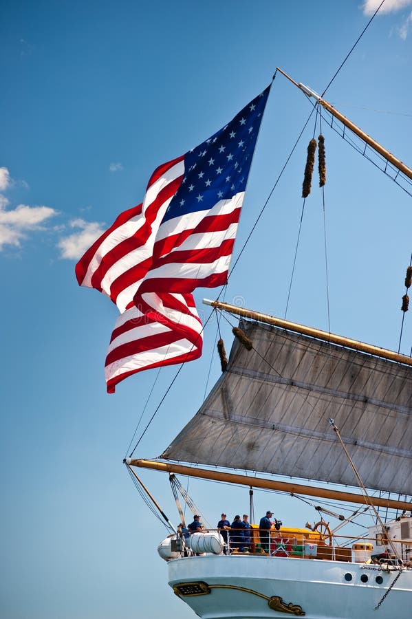 Old glory flies on American tall ship Eagle