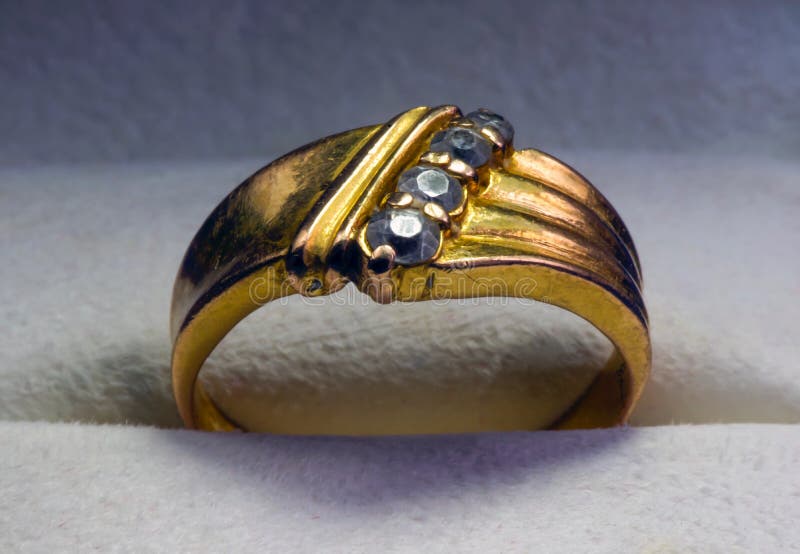 An Old Gold Ring with Gemstones in a Jewelry Box, Selected Focus Stock ...