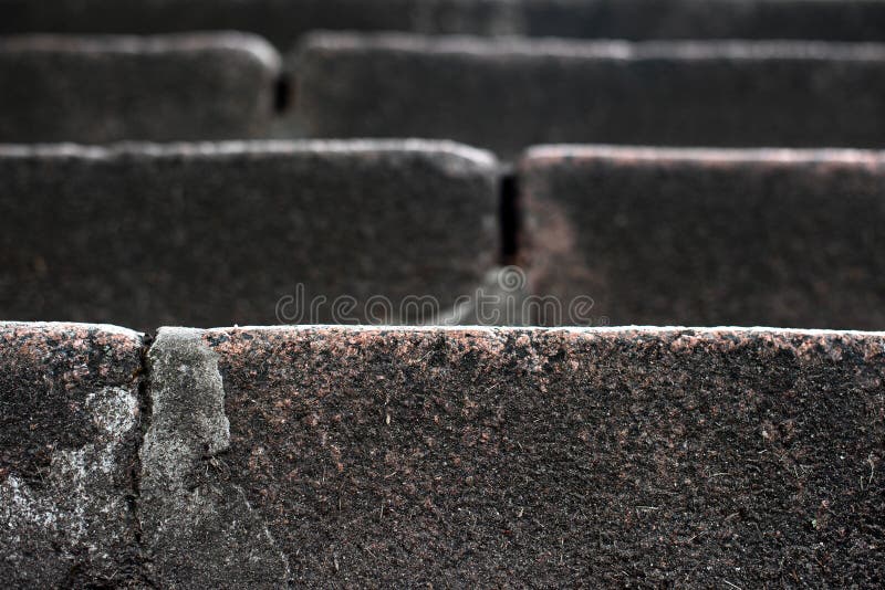 Old granite stair steps, close. Concrete fragment stock images, royalty-free photos and pictures