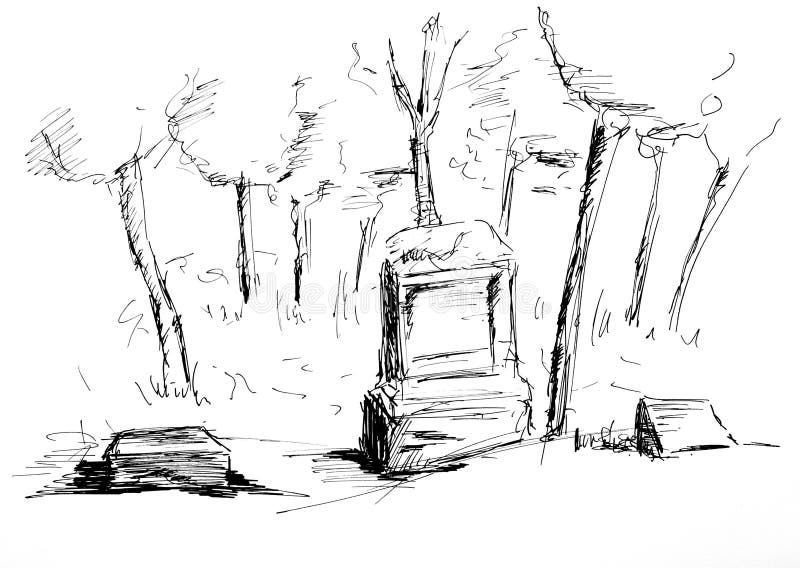 Cemetery Sketch by Landis Blair on Dribbble