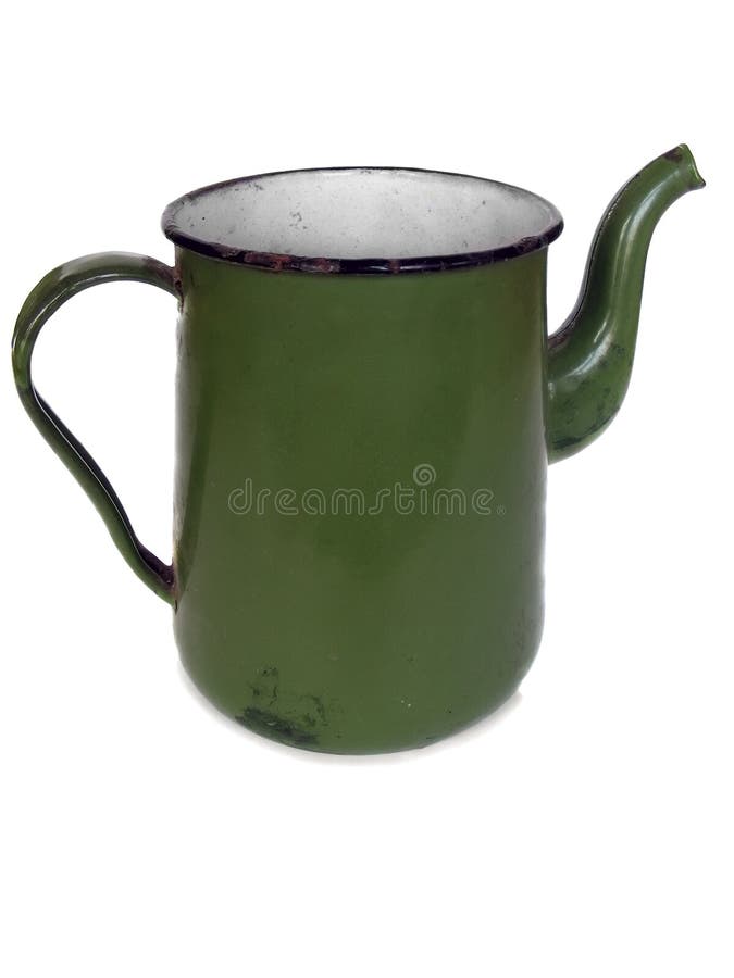 Old green coffee-pot