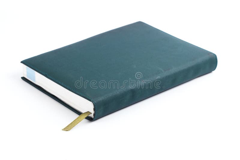 Old green leather notebook royalty free stock photography