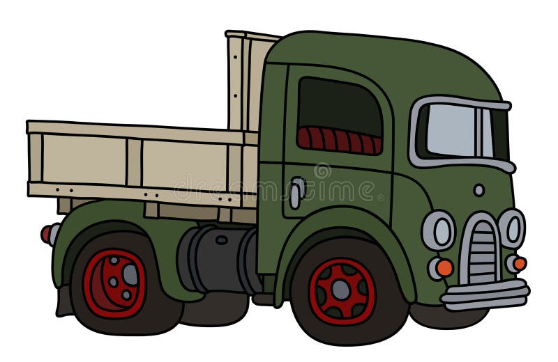 Green Lorry As Coloring Book For Kids - Illustration Stock Vector
