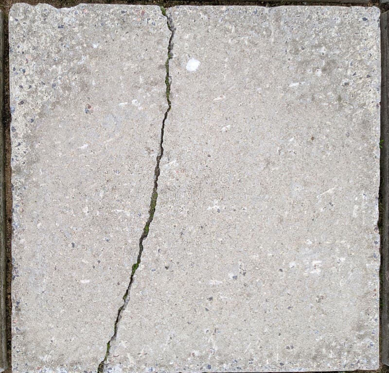 Old and Grey Concrete Slab with Cracks in Daytime Stock Photo Image