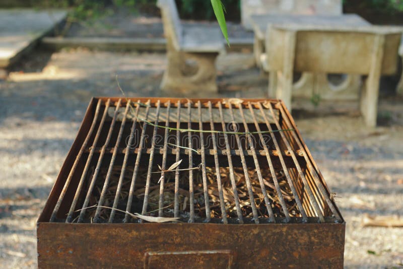 Closeup Old Dirty And Rusty Metal Bbq Grill Stock Photo Image of