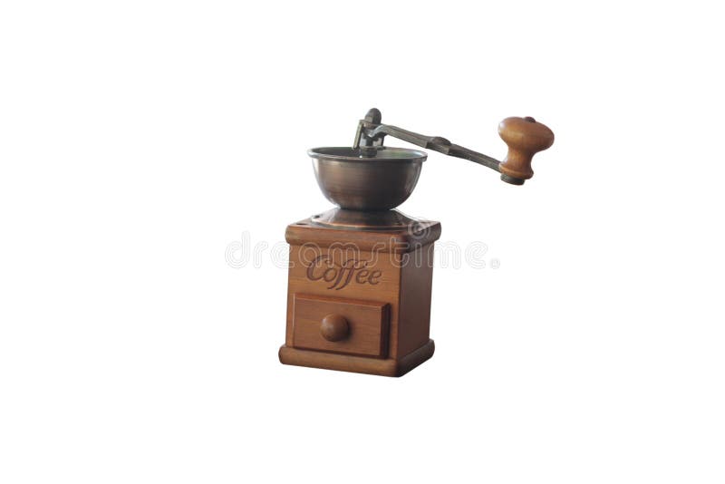 An old grinder coffee beans. An old vintage grinder coffee beans on white background with clipping path stock photos An old grinder coffee beans. An old vintage grinder coffee beans on white background with clipping path stock photos