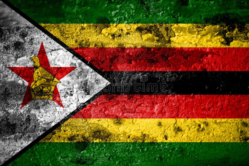 Old Zimbabwe Grunge Background Flag Stock Photo Image of aged
