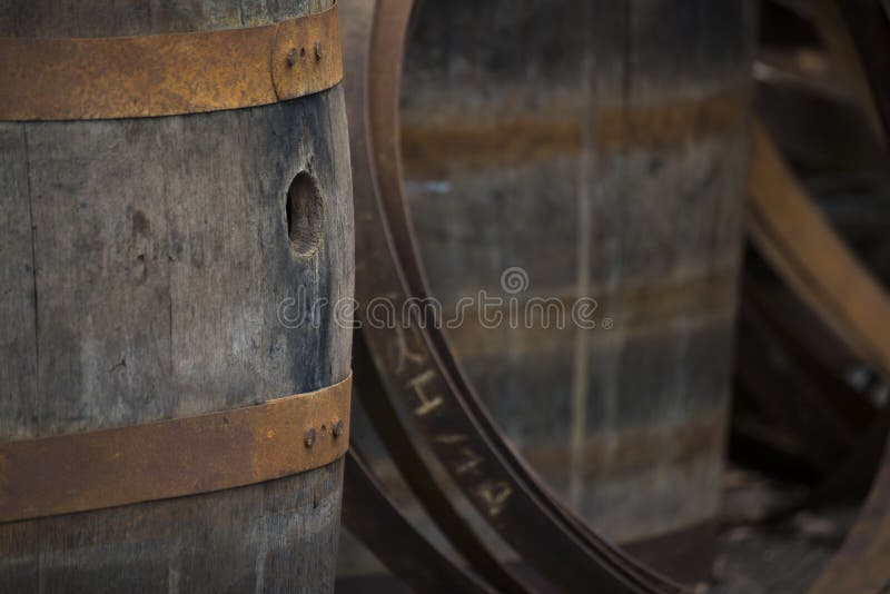 Old Grungy Wine Barrels