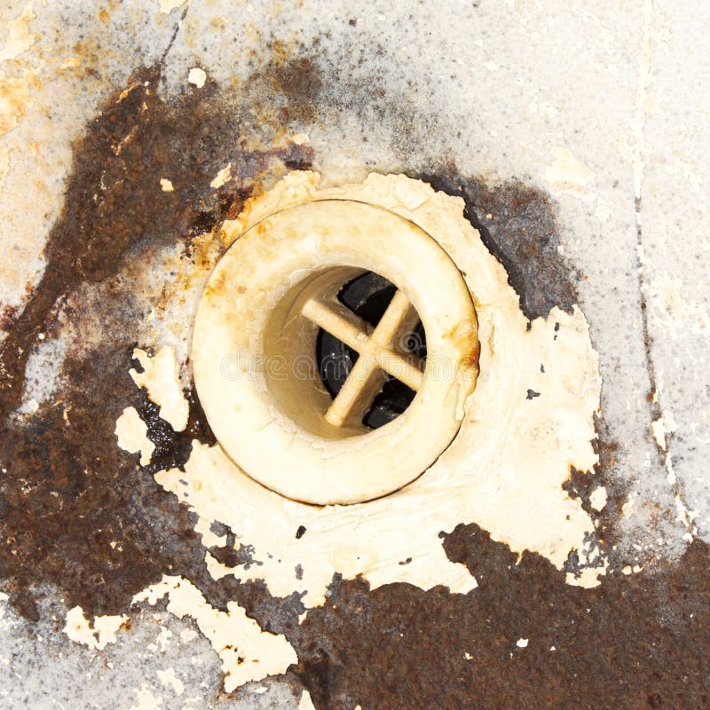 The Old and the Gutter in the Bathroom. Stock Photo Image of wash