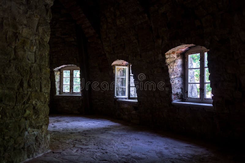 Old hallway and brick wall seen from inside hdr royalty free stock photo Old hallway and brick wall seen from inside hdr royalty free stock photo