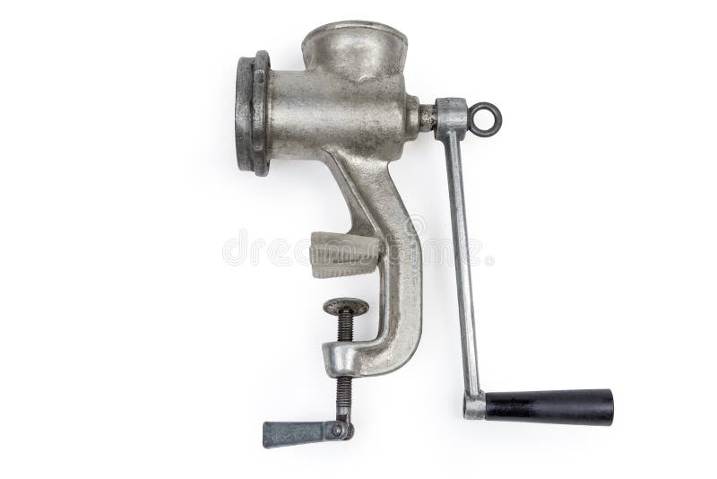 Old Hand Meat Grinder on a White Background Stock Photo Image of