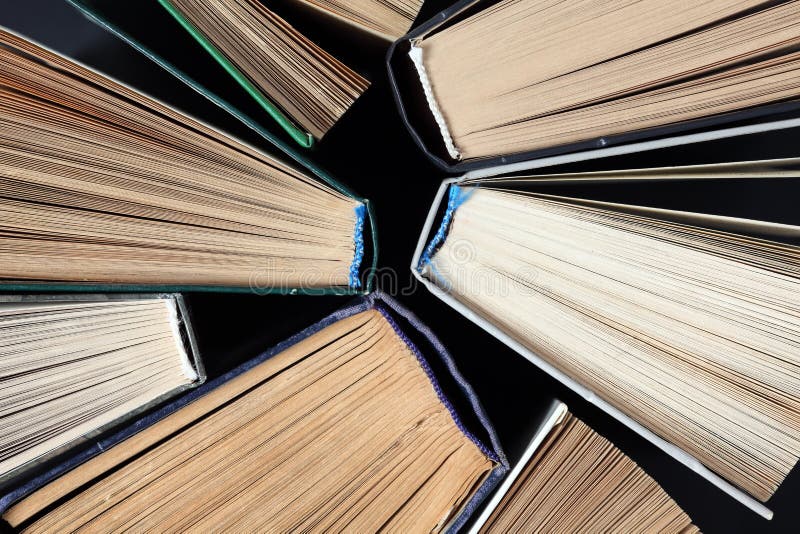 Old hardback books stock image. Image of fanned, spine 45527421