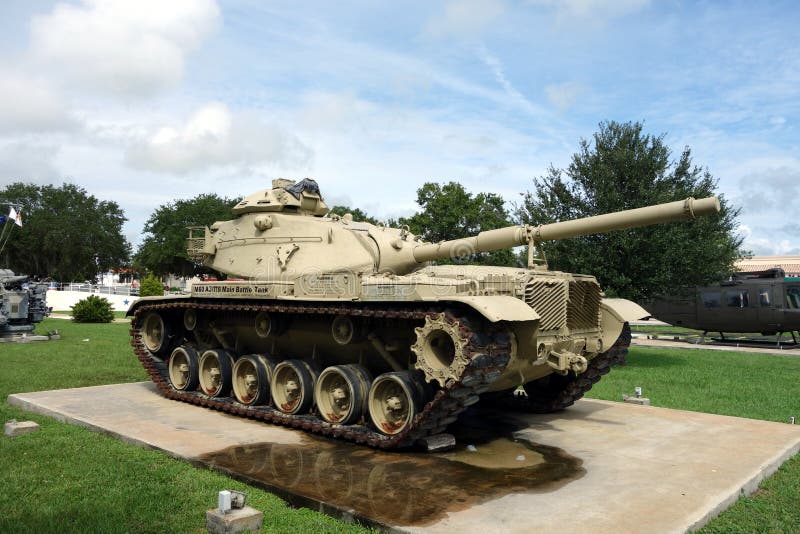 An old, heavy-duty tank on display