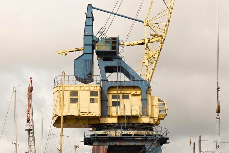 Old Heavy Harbor Jib Crane. Stock Photo Image of equipment, maritime