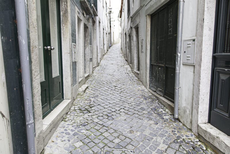 Old and historic alley in Lisbon