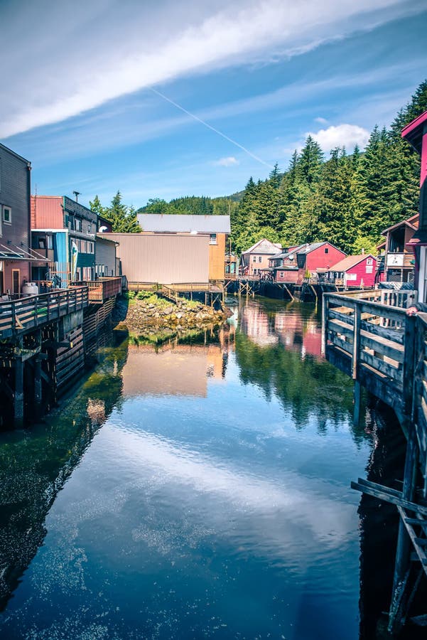 Old historic town of ketchikan alaska downtown royalty free stock images Old historic town of ketchikan alaska downtown royalty free stock images