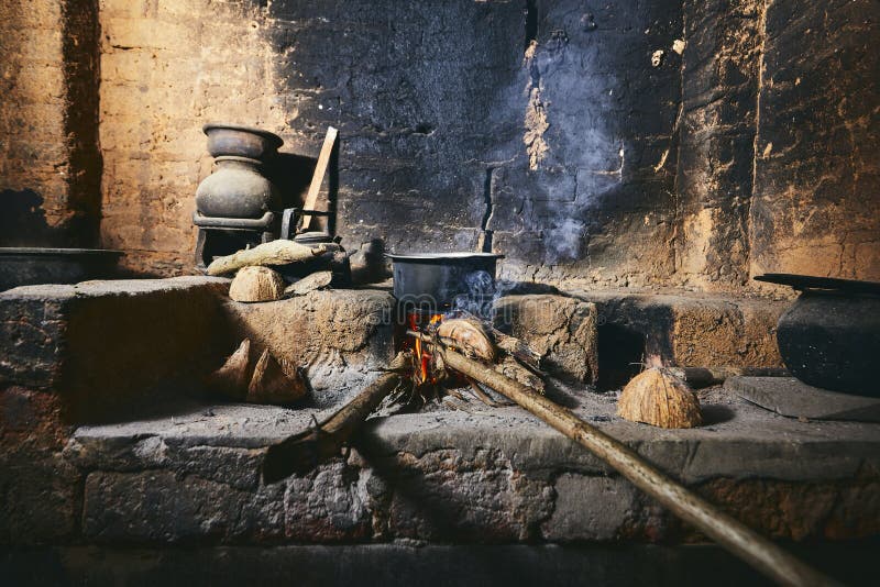 Old Home Kitchen in Sri Lanka Stock Photo - Image of culture, food